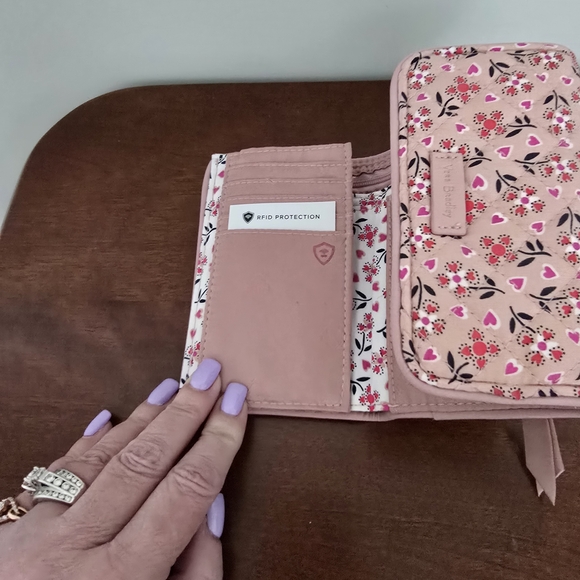 Vera Bradley Riley Pink Floral Women's Wallet - Picture 3 of 7